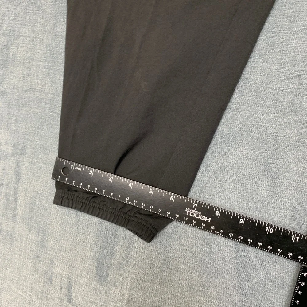 Nike Dri Fit Jogger Pants Womens XL 28x28 Black Swoosh Logo Tapered Leg Running